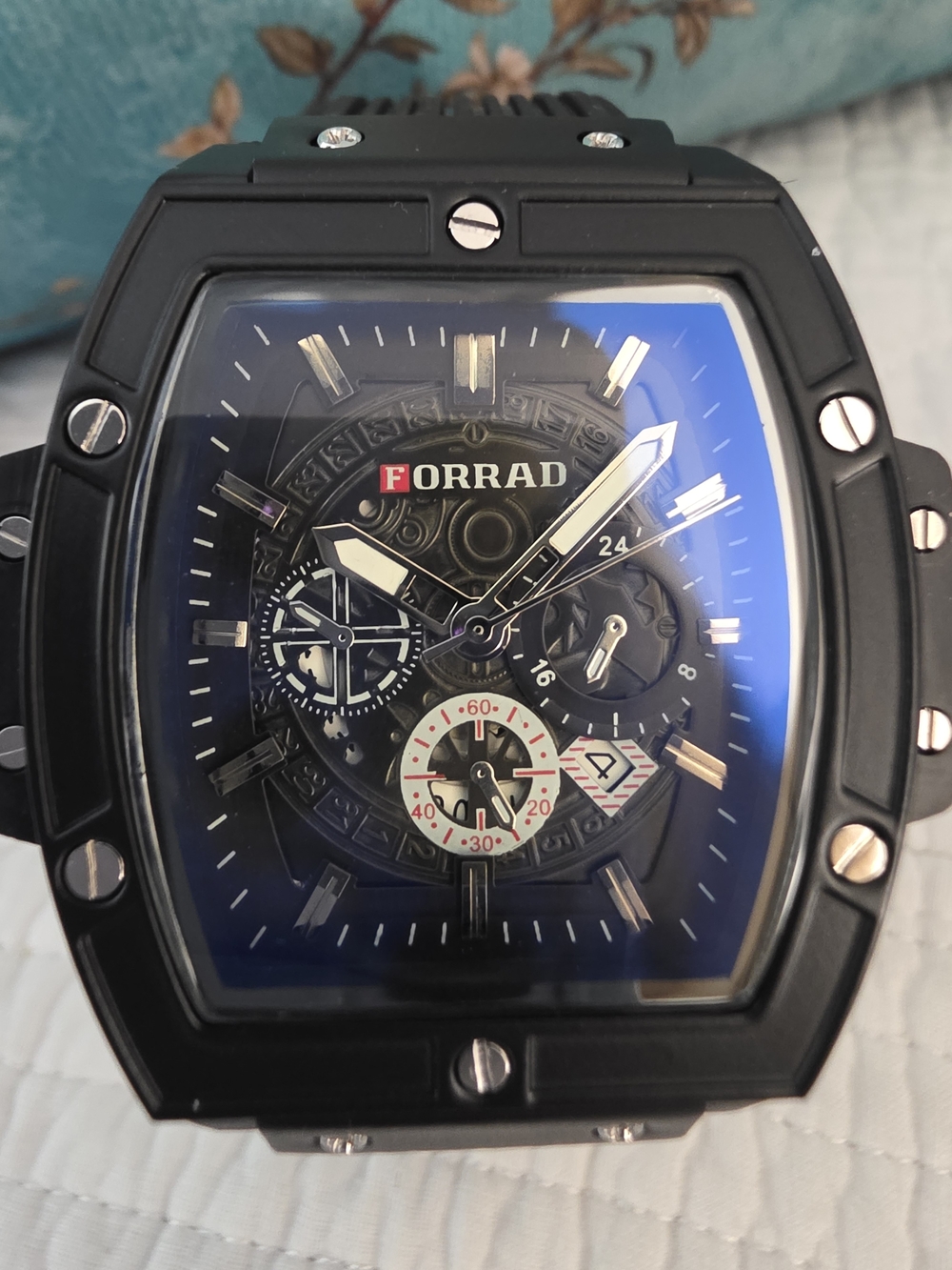 Men's Black Multifunction Chronograph Watch